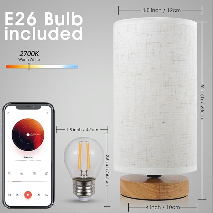 Table Lamps for Bedrooms Set of 2, Minimalist Bedside Lamps Set - Image 4