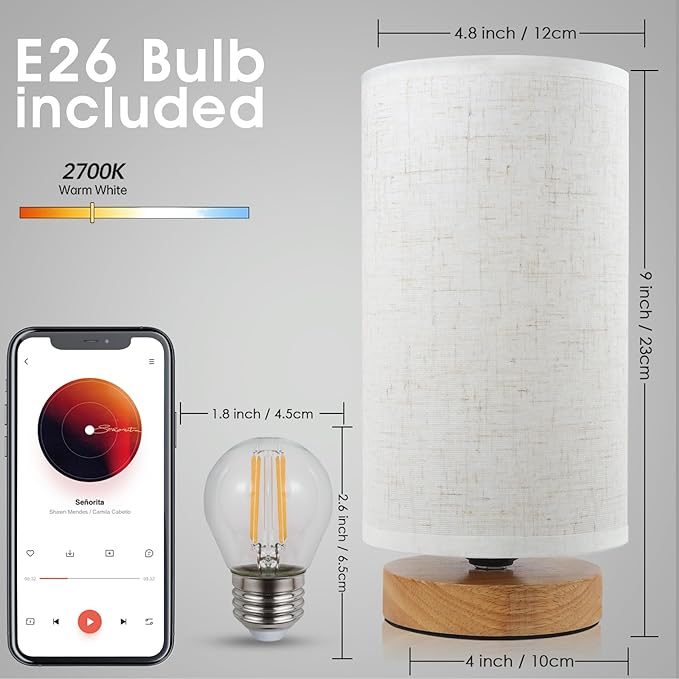 Small Bedside Night Table Lamp for Bedroom, Minimalist Nightstand Lamp - Image 6