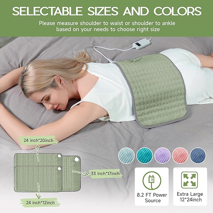 Heating Pad for Full Body Pain Relief 6 Heat Levels 4 Timers Soothes Back - Image 3