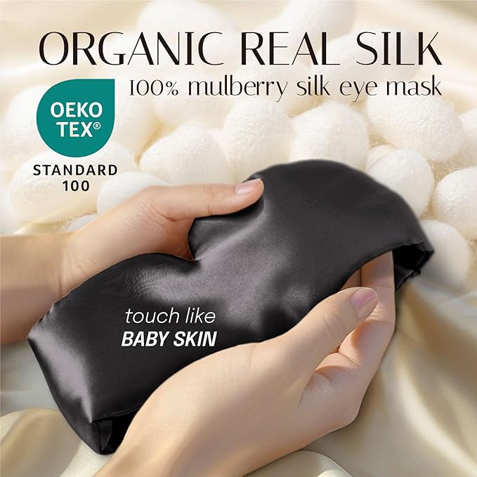 Silk Sleep Mask Soft Pressureless: 100% Mulberry Silk - Image 2