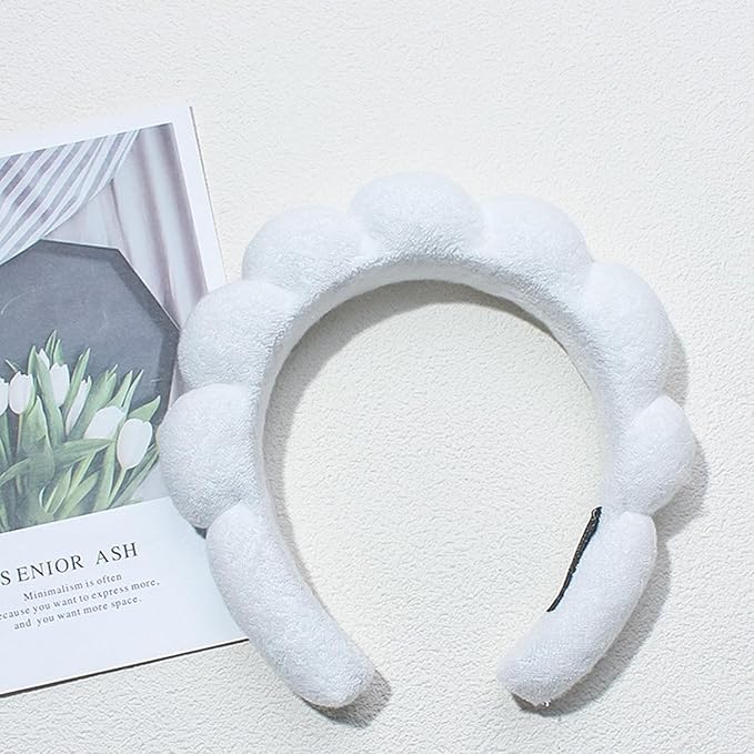 Spa Headbands for Washing Face Makeup Skin Care Headband Women Bubble Facial - Image 2