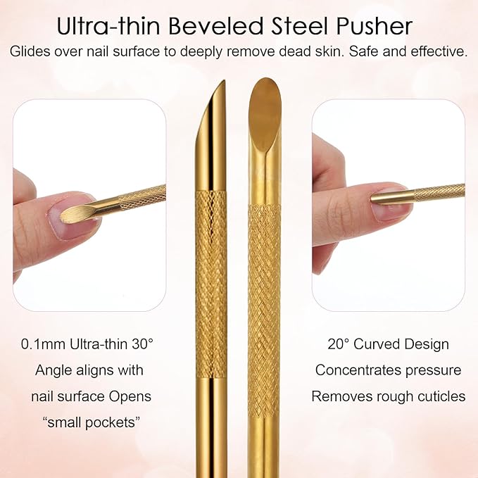 100/180 Grit Sandpaper Sheets Dual Ended Nail Cuticle Pusher, Cuticle File - Image 4