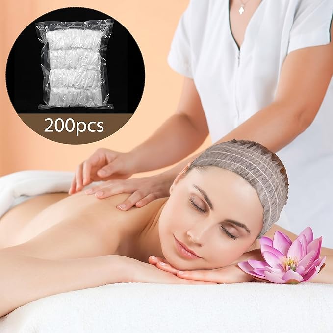 Chuangdi 100 Pieces Disposable Spa Headbands Soft Non-woven Facial Hair Band - Image 4