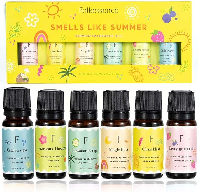Folkulture Summer Essential Oil Set of 6 | Lemon Essential Oils by FOLKULTURE