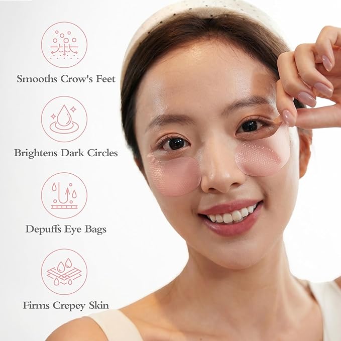 PDRN Eye Patches 5000ppm, Anti Smile Line & Wrinkle Under Eye Patches, Salmon - Image 2