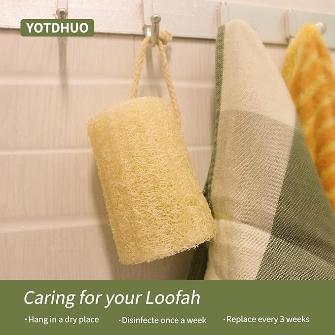 4.7" Natural Loofah Exfoliating Body Scrubber, Real Luffa Sponge - Image 6