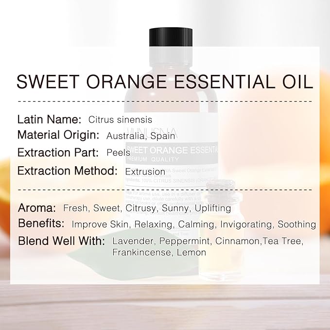 Sweet Orange Essential Oil 100ML, 100% Pure Natural Sweet Oranges Oil Premium - Image 3