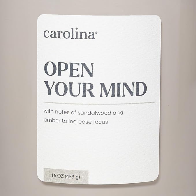 Carolina Open Your Mind Scented Candle, 16 oz Sandalwood & Amber Scented - Image 5