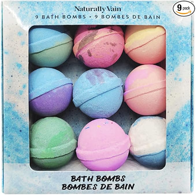 Bath Bomb Set, Non-Staining, Sulfate-Free, Natural Luxury Bath Fizzies by NaturallyVain