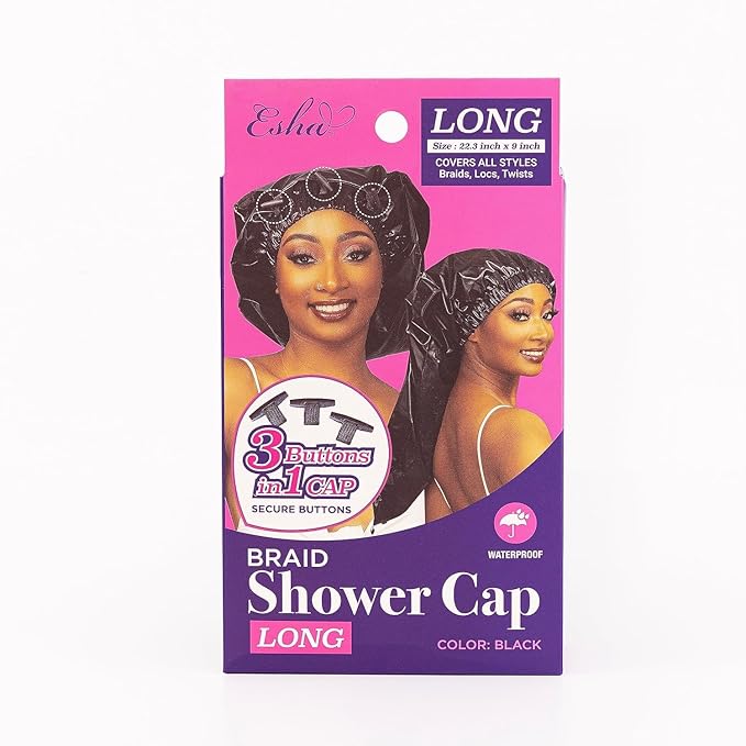Esha Girl - Shower Cap for Extra Long Hair, Twists – Waterproof – Snug Fit - Image 2
