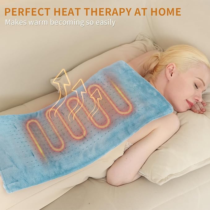 SAROO Heating Pad for Back Pain Relief, Massaging Weighted Heating Pads for Neck - Image 6