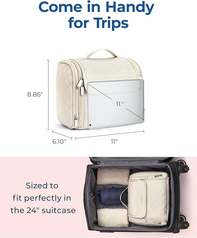 BAGSMART Toiletry Bag for Women, Travel Toiletry Bag Makeup Cosmetic Bag - Image 5