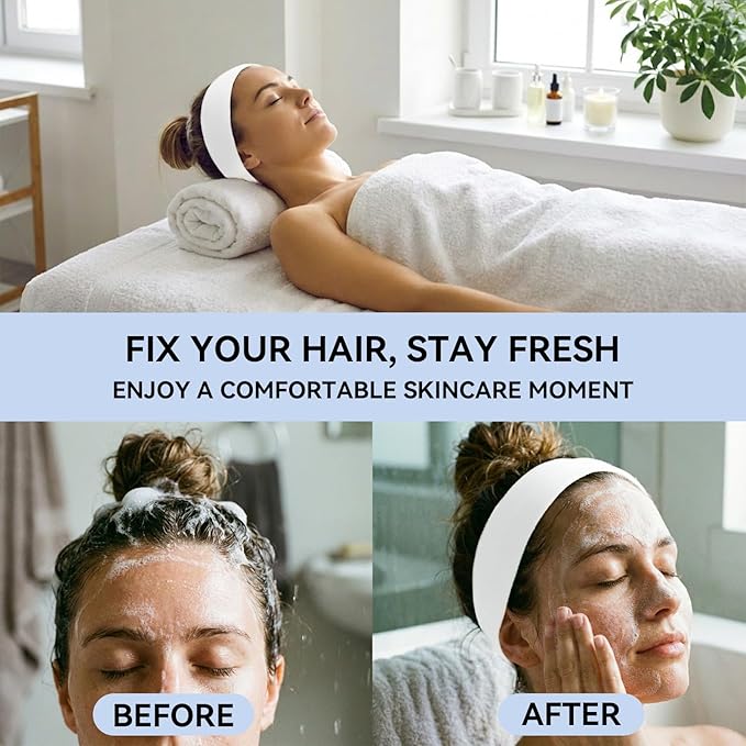 Disposable Headbands for Spa & Facials – 48pcs White Disposable Spa Headbands - Image 4