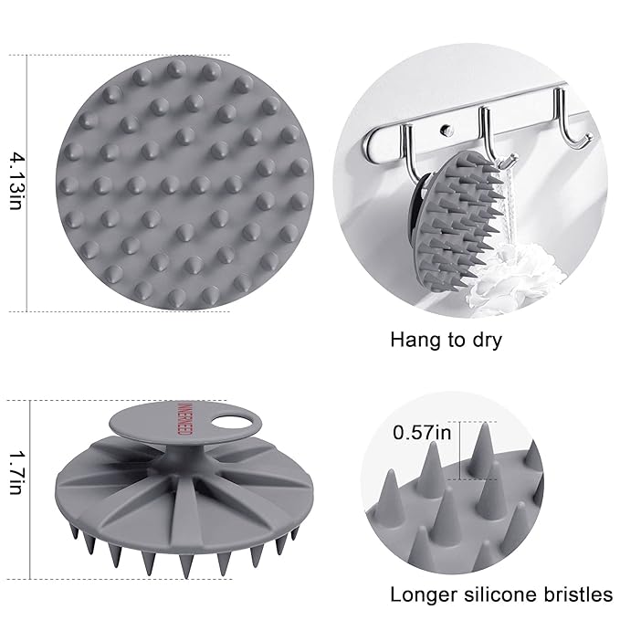 INNERNEED One-piece Scalp Massager Shampoo Brush, Wet & Dry Scalp Care Head - Image 2