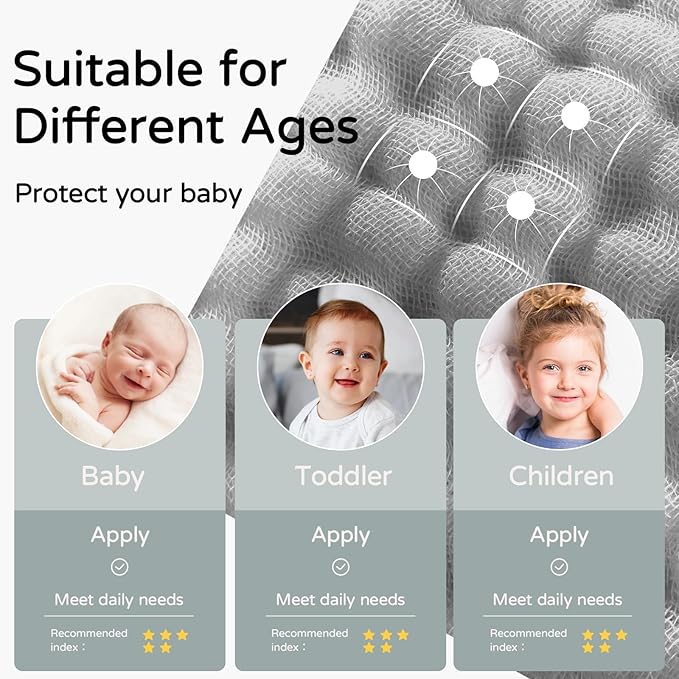 Yoofoss Hooded Baby Towels for Newborn 2 Pack 100% Muslin Organic Cotton Baby - Image 5