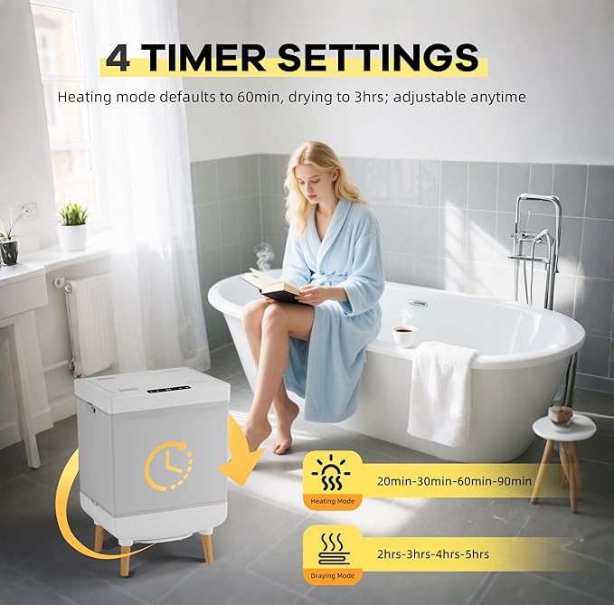 Towel Warmers for Bathrooms, 35 Liter Portable Collapsible Electric Towel Heater - Image 3