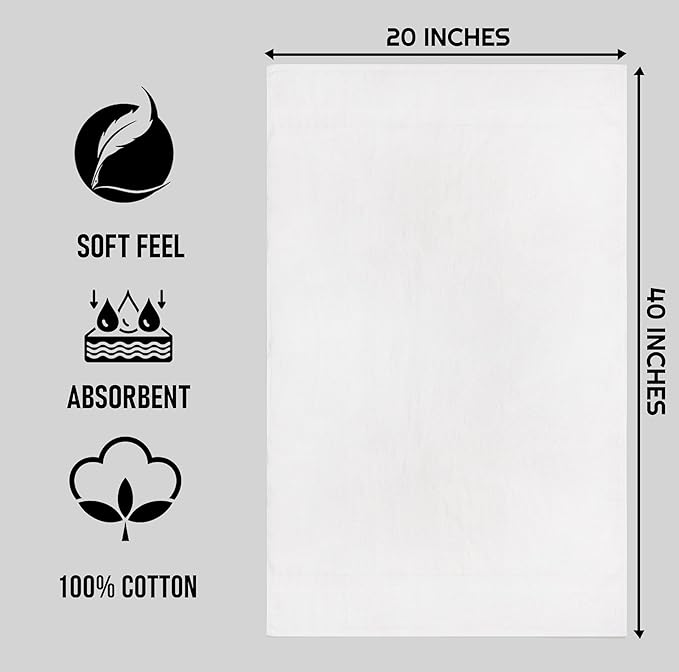 ZUPERIA White Bath Towels Bulk 36 Pack - Image 3