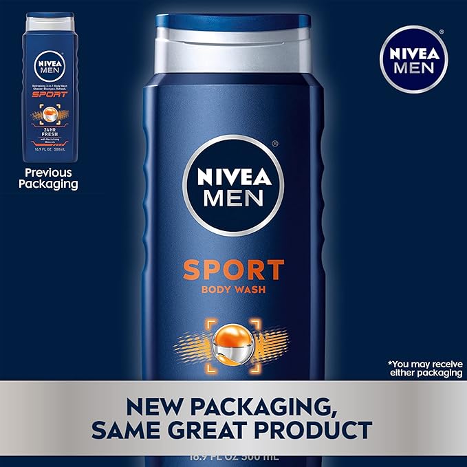 Nivea Men Sport Body Wash with Revitalizing Minerals, 16.9 Fl Oz Bottle - Image 5
