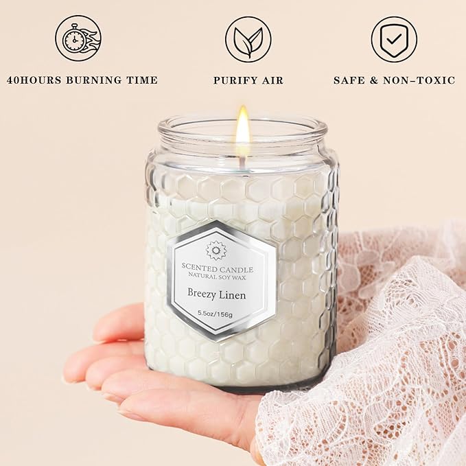 6 Pack Scented Candles for Home, Aromatherapy Gift Set for Women, Natural Soy - Image 4