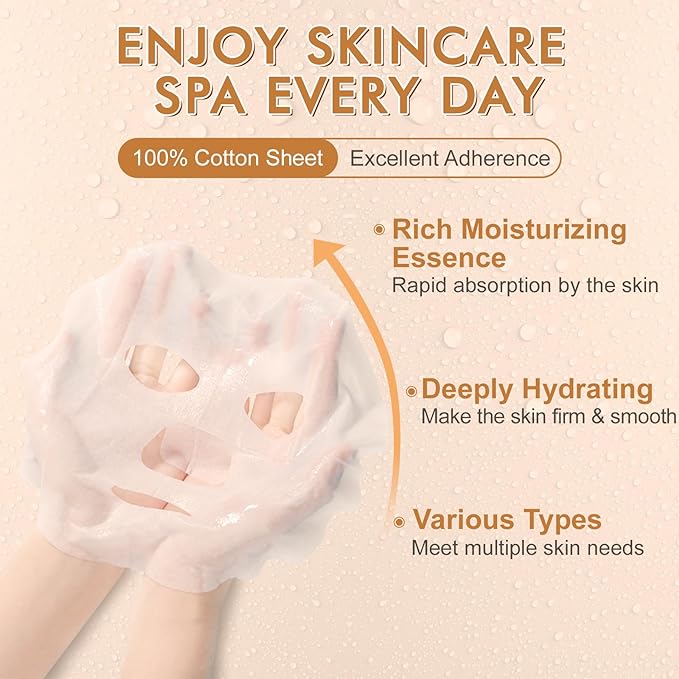 KONEUK 56 Pack Sheet Face Masks Skincare - Image 2