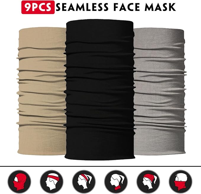 Venswell Neck Gaiter Face Mask Men Women, Seamless Bandana Rave Face Cover - Image 6