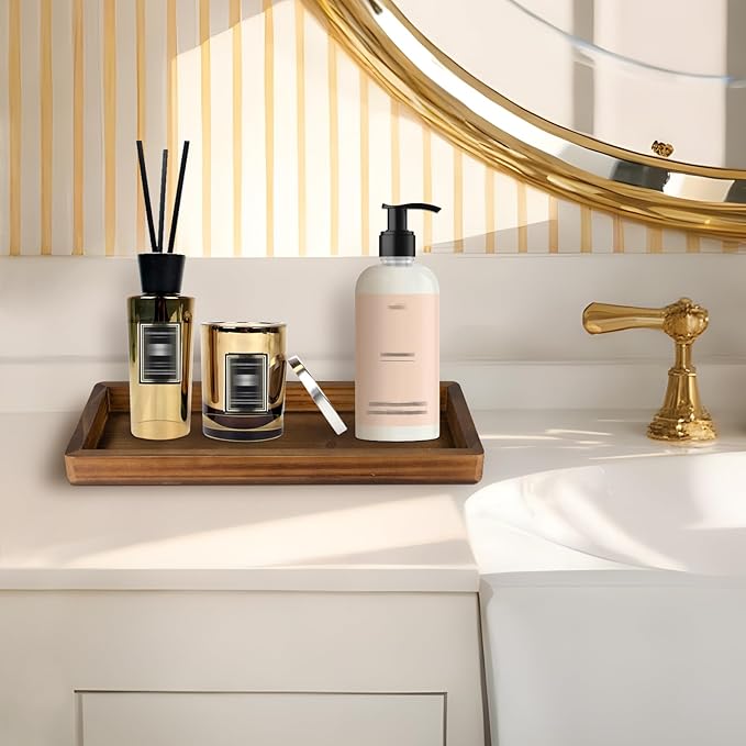 MAONAME Bathroom Vanity Tray, Rustic Long Narrow Tray, Rectangle Farmhouse Wood - Image 5