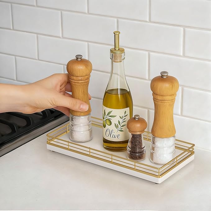 Bathroom Vanity Tray for Countertop, Bathroom Organizer for Soap, Perfume & - Image 8