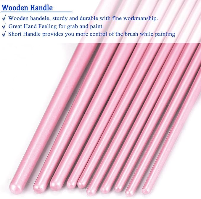 BOSOBO Paint Brushes Set, 10 Pack 100 Pcs Round Pointed Tip Paintbrushes Nylon - Image 5