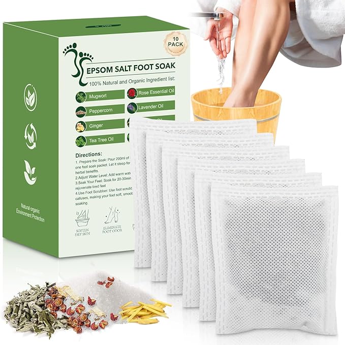 Epsom Salt Foot Soak, Dead Sea Salt Spa Pedicure Care Softens Thick Calluses & by MR.A