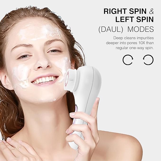 UMICKOO Electric Facial Cleansing Brush, 2-Way Rotating Face Scrubber - Image 2