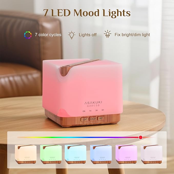 ASAKUKI Essential Oil Diffuser for Home, Large 700 ml Aromatherapy Humidifier - Image 6