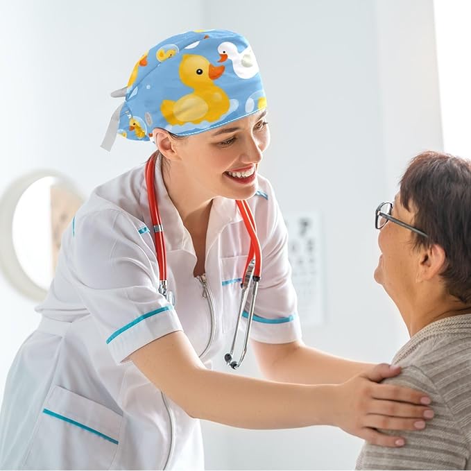 Scrub Cap with Hair Scrunchy, Ponytail Holder Surgical Cap - Image 6
