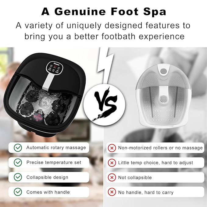HOSPAN Collapsible Foot Spa Electric Rotary Massage, Foot Bath - Image 2