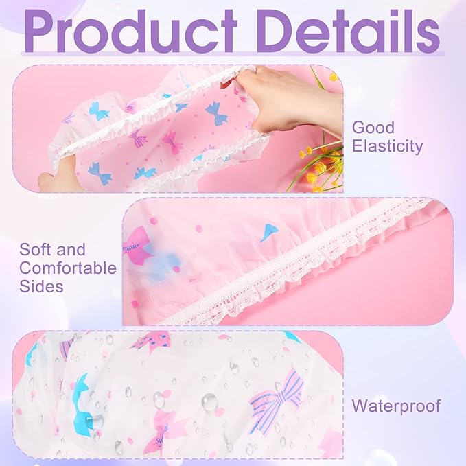 20 Pcs Reusable Plastic Shower Caps - Image 3