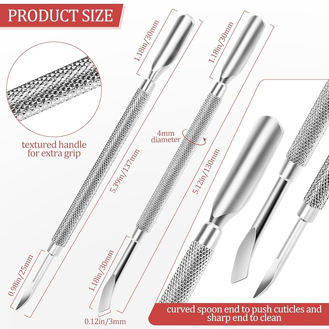 Cuticle Pusher Nail Polish Remover 2-in-1 Cuticle Trimmer Nail Care Tool - Image 2
