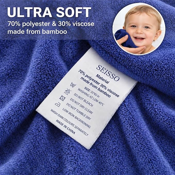 SEISSO 4 Pack Extra Large Bath Towels 63"x35", Bath Sheets - Image 3