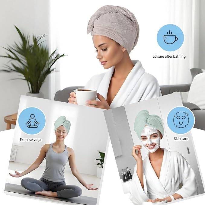 Microfiber Hair Drying Towel Wrap - Image 5