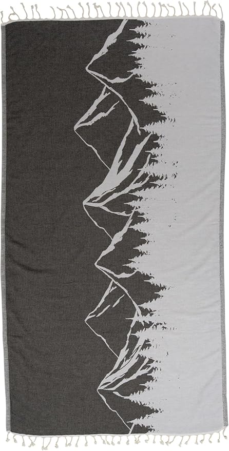 InfuseZen Turkish Towel with Mountain Landscape – 100% Organic Turkish Cotton by InfuseZen