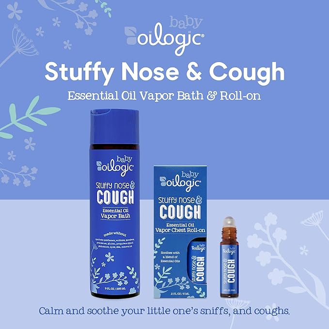 Oilogic Stuffy Nose & Cough Vapor Bath & Roll-On Essential Oil - Image 2
