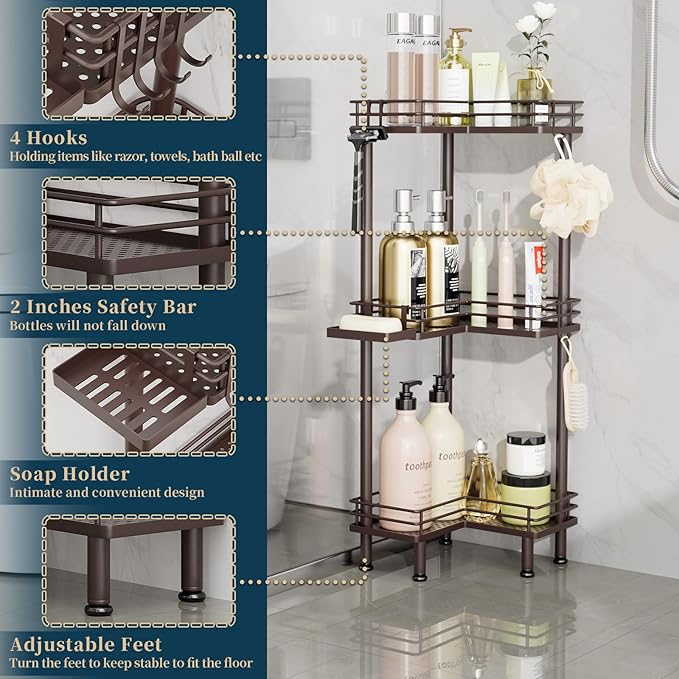 Consumest Corner Shower Caddy Standing - Image 3