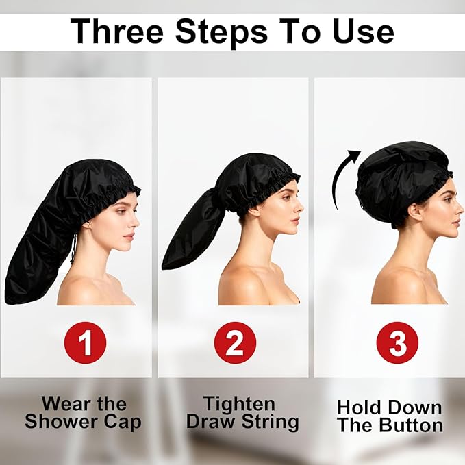 ELEBOX 4 Pack Extra Large Shower Cap - Image 8