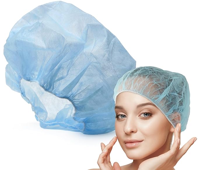 Medical Nation 21" Disposable Bouffant Caps | Pack of 100, Non-Pleated Head - Image 7