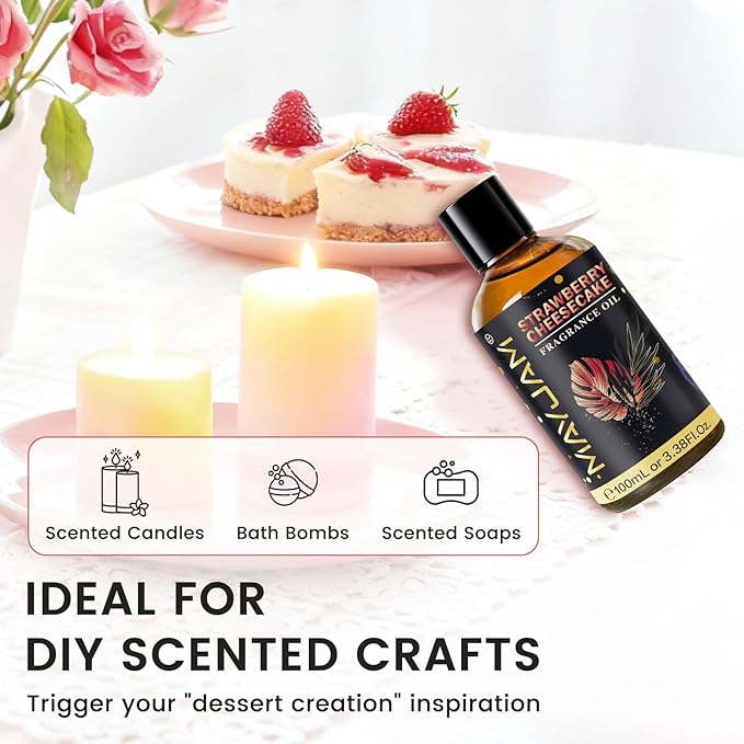 Strawberry Cheesecake Fragrance Oil Essential Oil, MAYJAM 3.38FL.OZ Strawberry - Image 5