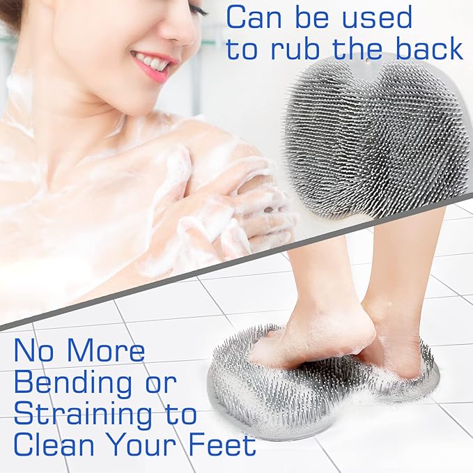 2PACK Shower Foot Scrubber Mat Back Washer Back Exfoliating Bath Wash Pad Wall - Image 4