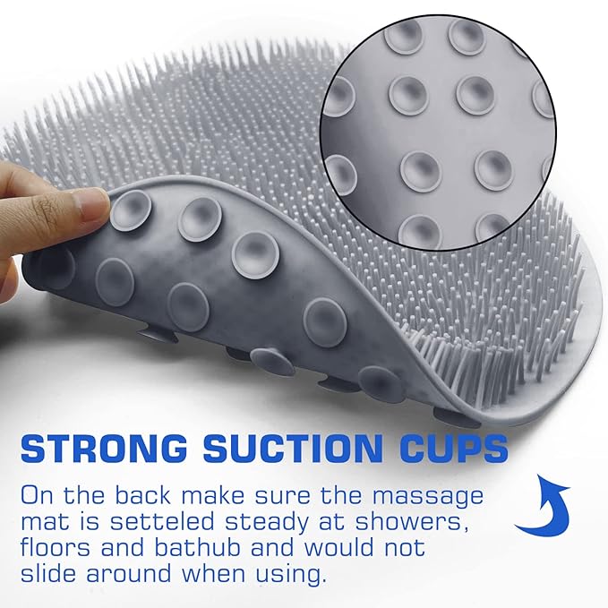 Shower Foot Scrubber Mat Back Washer Exfoliating Bath Wash Pad Wall Mounted - Image 5