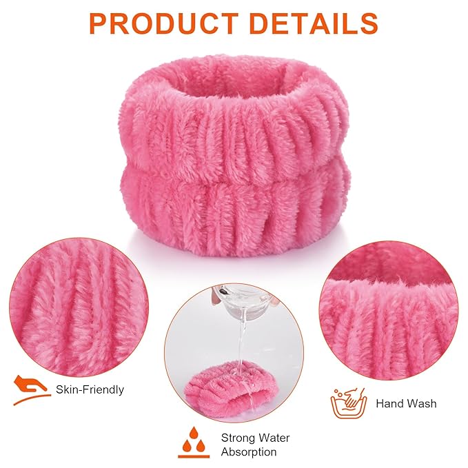 2pcs Wrist Bands for Washing Face Wash Wristbands Wrist Towels Arm Bands for - Image 5