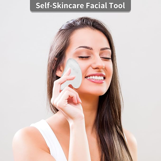 Gua Sha Facial Tools, Natural Quartz Guasha Tool - Image 7