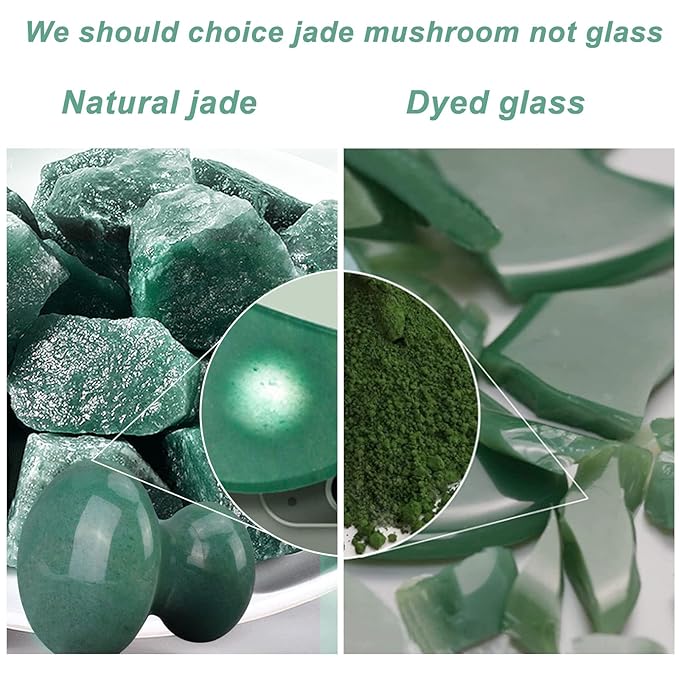 ideayard Mushroom Gua sha 2Pcs Jade Eye Massage Facial Tool Smooth Cute - Image 3