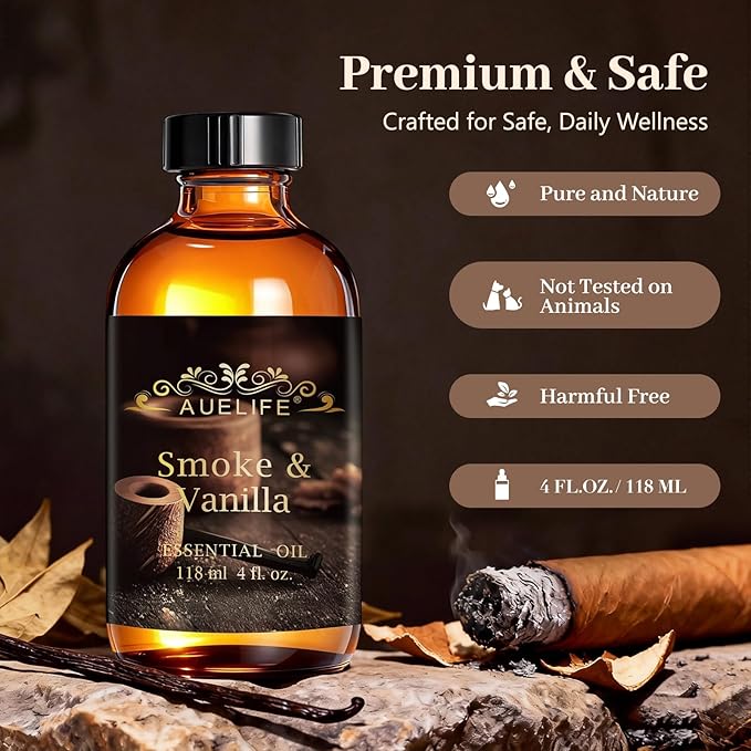 Auelife 4oz Smoke & Vanilla Men Essential Oils - Image 2
