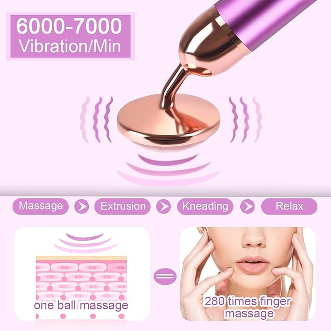 Upgrade 2 in 1 Vibrating Face Roller, Electric Jade Roller Facial Massager - Image 6